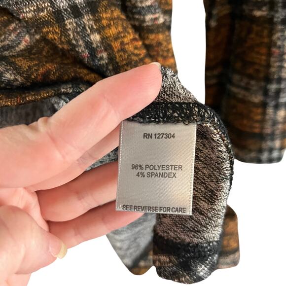 John Mark Plaid Mock Neck Zip Back Tunic Top Shirt Medium - Picture 5 of 6